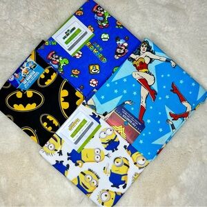 DC Comics Batman Super Mario Minions & Wonder Woman Cotton Fat Quarter Fabric